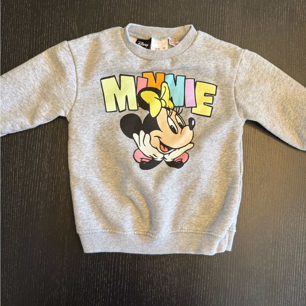 Zara Gray Minnie Mouse Kids Sweatshirt Dress